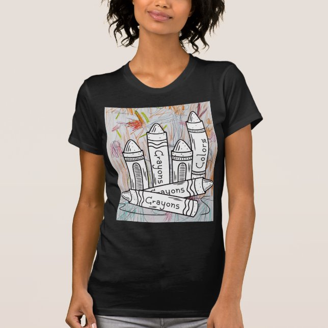 womans drawing coloring shirt (Front)