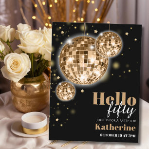 Woman's Elegant 50th Birthday Party Invitation Postcard