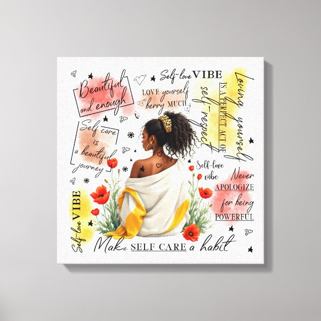 Woman's Empowerment Inspire Positive Affirmation Canvas Print (Front)