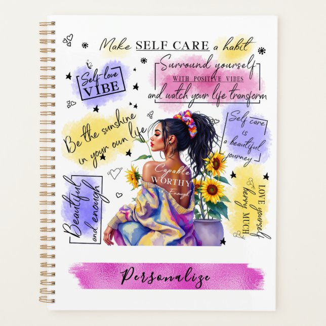Woman's Empowerment Self-Care Positive Affirmation Planner (Front)