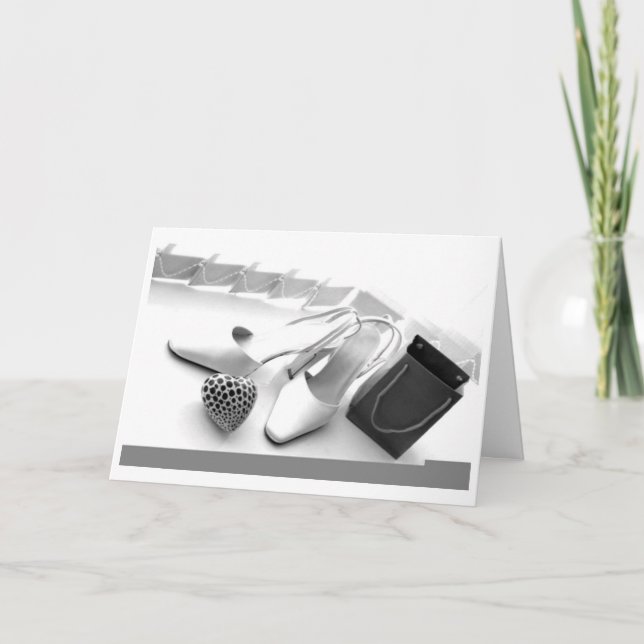 WOMAN'S "EVENING FASHION" WISHES CARD (Front)