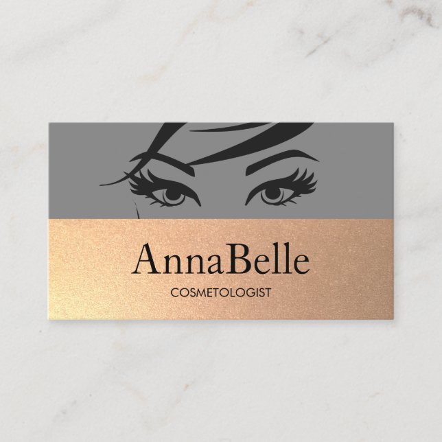 Woman's Eyes and Brows Salon & Spa Business Card (Front)