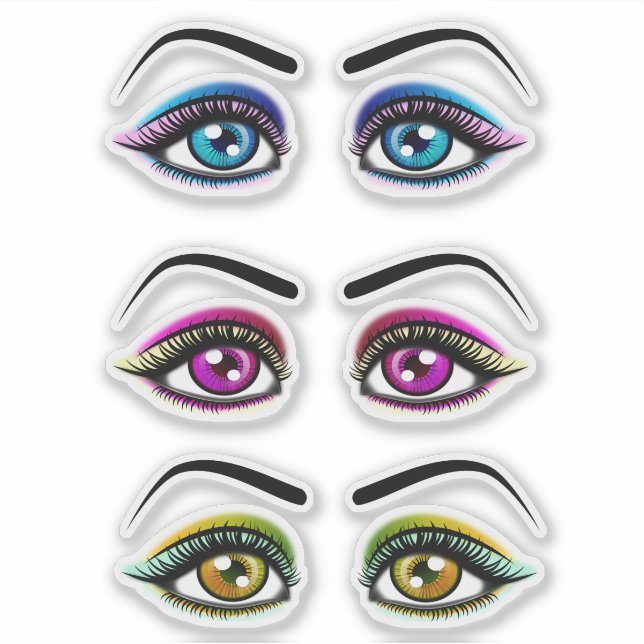 Womans Eyes eyeshadow makeup clipart Sticker (Front)