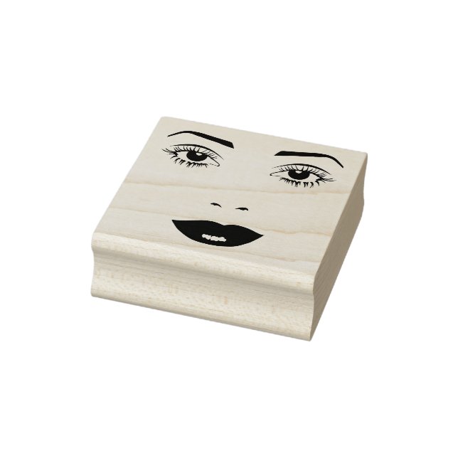Womans eyes lips Face makeup Art Rubber Stamp (Stamp)