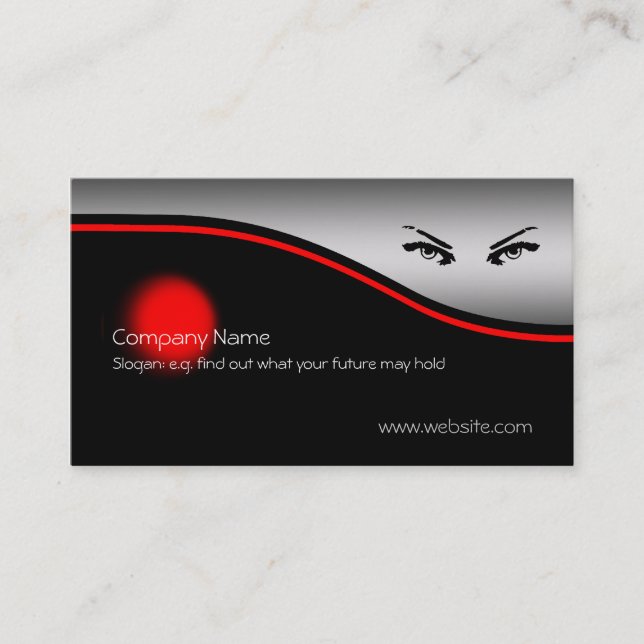Womans Eyes, red spot, metallic-effect Business Card (Front)