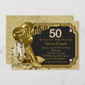 Womans Fabulous 50 Birthday Party Invitation (Front/Back)