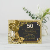 Womans Fabulous 50 Birthday Party Invitation (Standing Front)