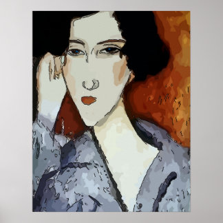 Woman's Face Abstract Poster