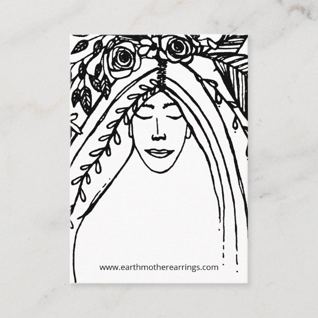 Woman's Face Earring Display Holder Business Card (Front)