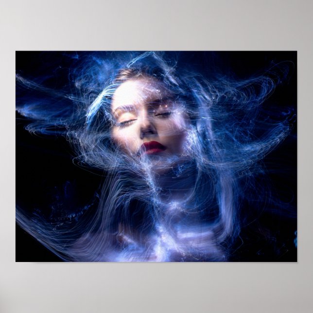 Womans Face Light Painting Poster (Front)
