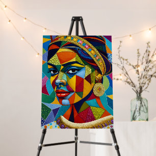 Woman's face on mosaic, Black History Month Foam Board