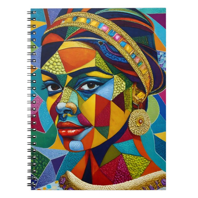  Woman's face on mosaic Notebook (Front)