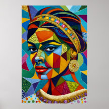 Woman's face on mosaic