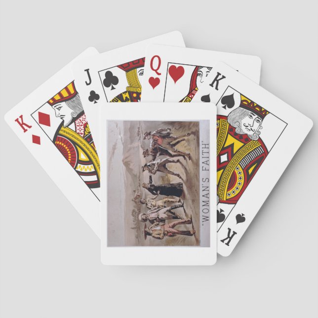 'Woman's Faith' (colour litho) Poker Cards (Back)