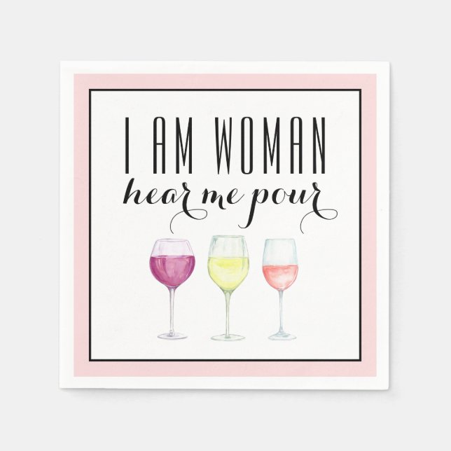 Woman's Funny Wine Quote Napkins (Front)