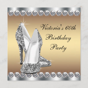 Womans Gold Birthday Party Invitation