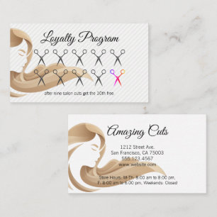 Woman's Hair Salon Scissors Loyalty Card