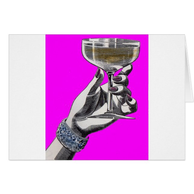 woman's hand holding glass of champagne (Front Horizontal)