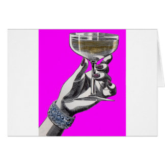 woman's hand holding glass of champagne cards