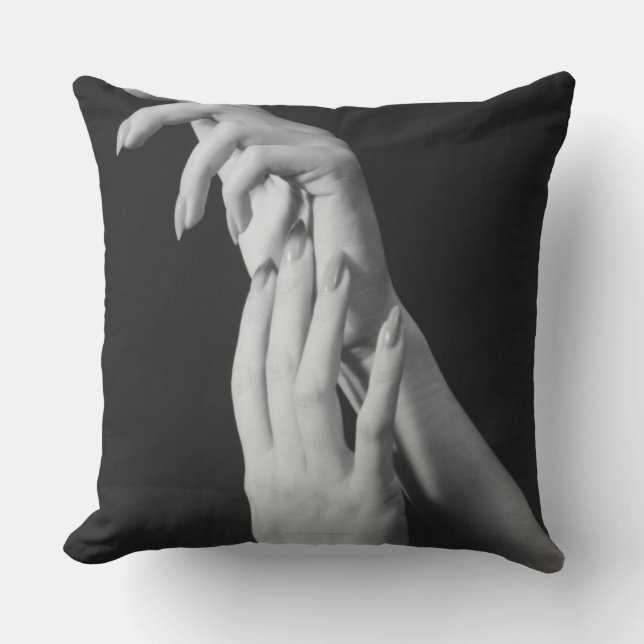 Womans Hands Throw Pillow (Front)