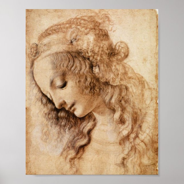 Woman's Head by Leonardo da Vinci Poster (Front)