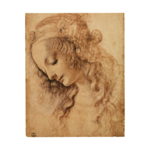 Woman's Head by Leonardo da Vinci Wood Wall Art
