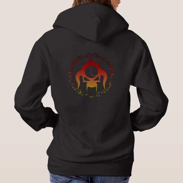 Woman's hoodie with seven deadly sins (Back)