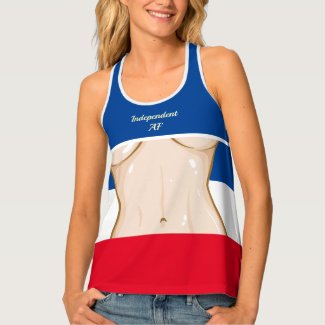 Woman's Hot Body Red White Blue Novelty