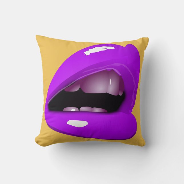 Woman's Lips in Purple Pillow (Front)