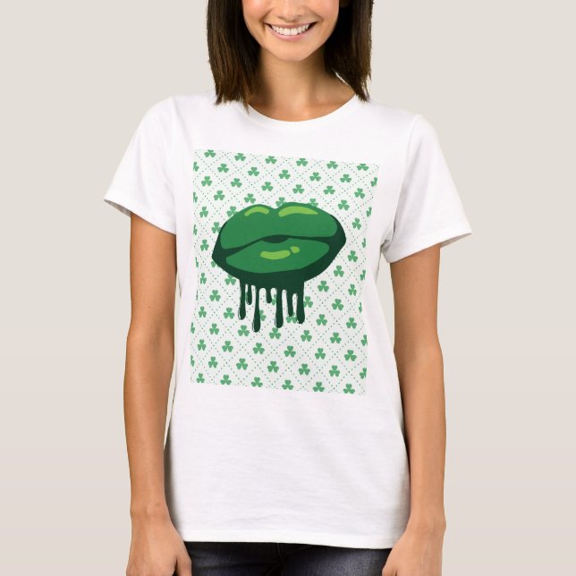 Woman's Lips St. Patrick's Day Design-66678 T-Shirt (Front)