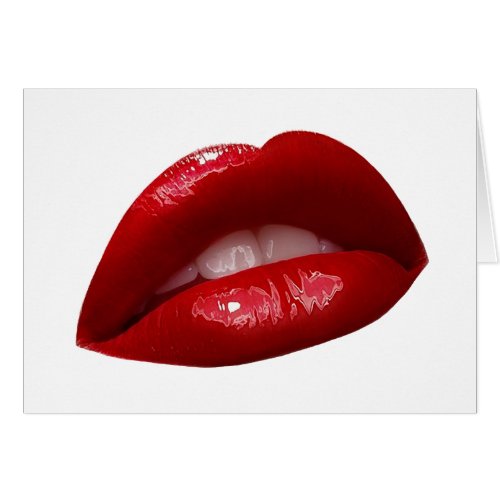 Womans Luscious Red Lipstick Lips