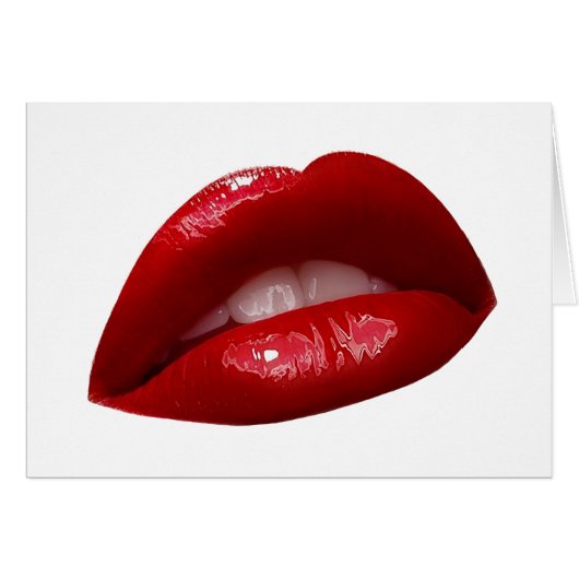 Woman's Luscious Red Lipstick Lips Cards (Front Horizontal)