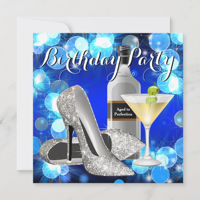 Womans Martini Birthday Party Invitation (Front)