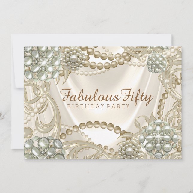 Womans Pearl Birthday Party Invitation (Front)