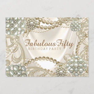 Womans Pearl Birthday Party Invitation
