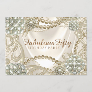 Womans Pearl Birthday Party Invitation