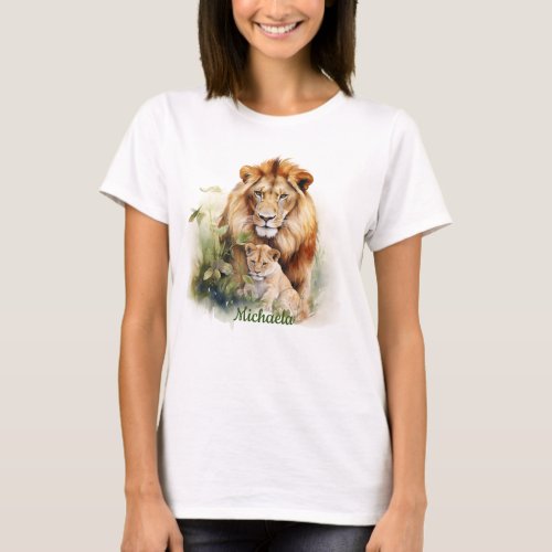 Womans Personalized Jungle Lion T_Shirt 