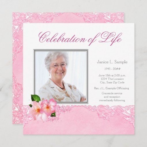 Womans Photo Memorial Service Announcement | Zazzle