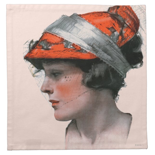 Woman's Profile Cloth Napkin (Front)
