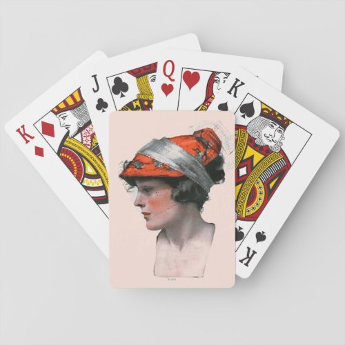 Womans Profile Playing Cards