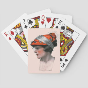Woman's Profile Poker Cards