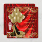 Womans Red and Gold Birthday Party Glam