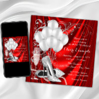 Womans Red and Silver Birthday Party Luxe