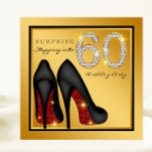 Womans Red Black Gold Surprise 60th Birthday Party Invitation<br><div class="desc">Gorgeous red black and gold high heel shoe surprise 60th birthday party invitation. This elegant red black and gold surprise 60th birthday party invitation is easily customized for your event.</div>