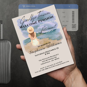Woman's Retirement Goodbye Tension Party Invitation