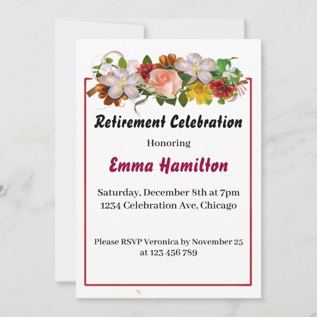 Woman's Retirement Invitation (Front)