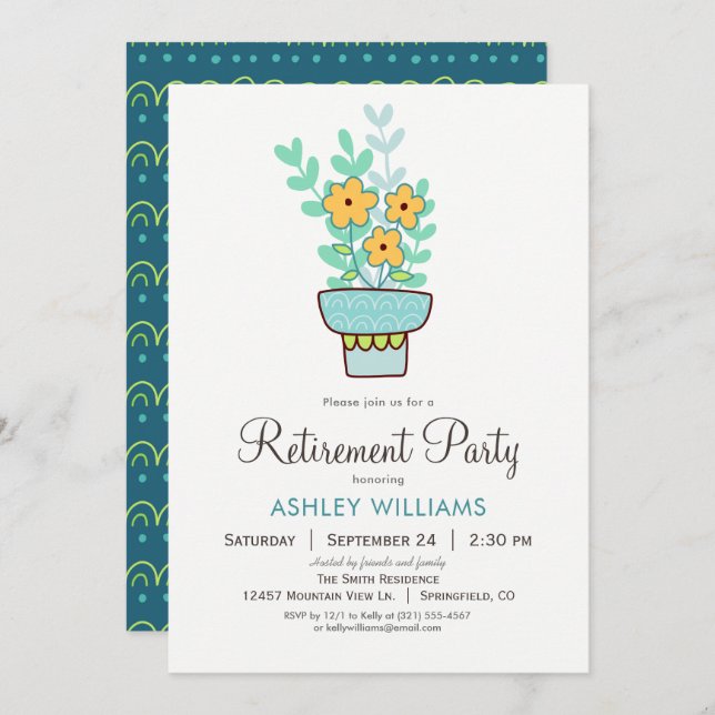 Woman's Retirement Party Invitation (Front/Back)