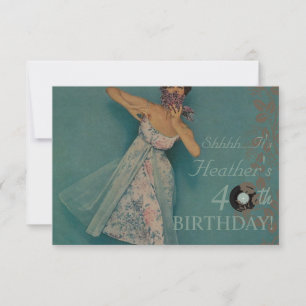 Woman's Retro Style Birthday Party Invitations