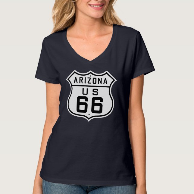 Woman's Route 66 Highway Sign T-Shirt (Front)