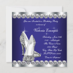 Womans Royal Blue 60th Birthday Party Invitation | Zazzle